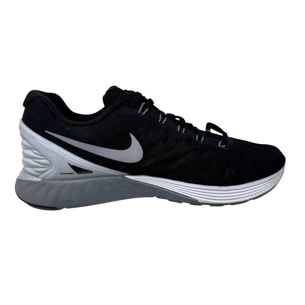 Nike LunarGlide 6 Running Shoes Black‎ White 654434-001 Size Women's 10